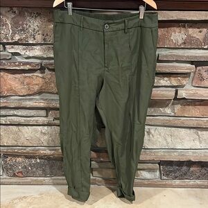 A New Day Army Green Rayon Cuffed Jogger Pants